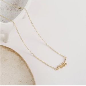 Gold Plated Leaf Necklace, Gold Pendant Necklace